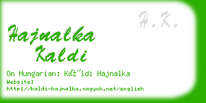 hajnalka kaldi business card